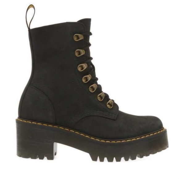 Dr. Martens Women's Leona Platform Quad Retro Black Milled Nubuck US 7 RARE! - Picture 2 of 4